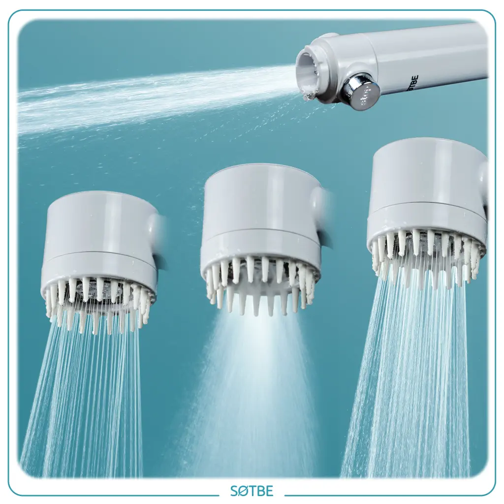 Tryby strumienia w słuchawce prysznicowej SOTBE LARK